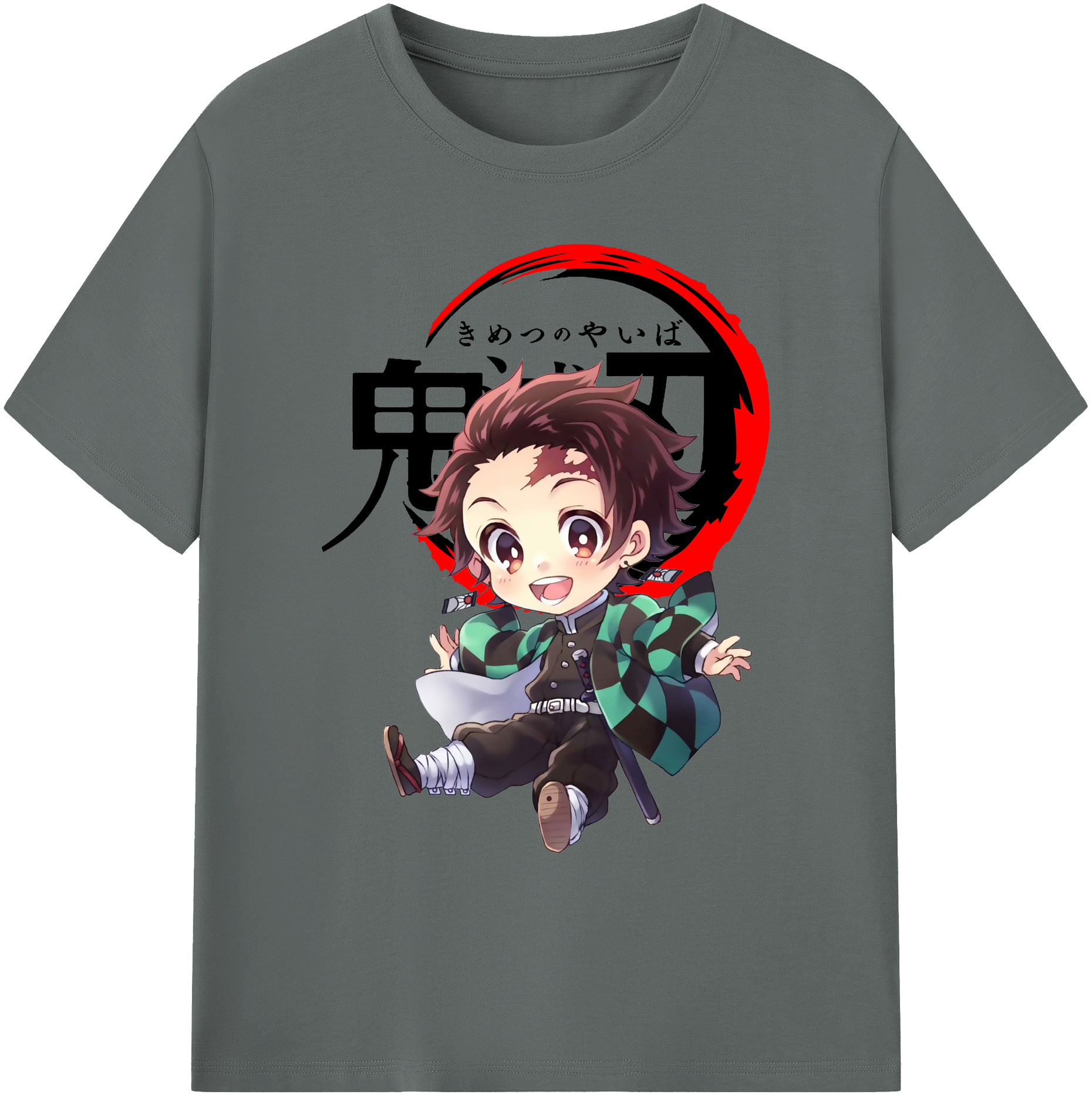 （画像用） 鬼滅の刃 竈門 炭治郎／かまど たんじろう Kamado Tanjirou 綿100％ メンズ半袖Tシャツ｜肌触りやわらか＆通気性